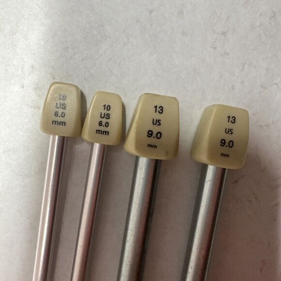 Lot of 4 SusanBates Silvalume SingleKnitting Needles 13 and 10 and a 9.0/6.0mm - Picture 8 of 11